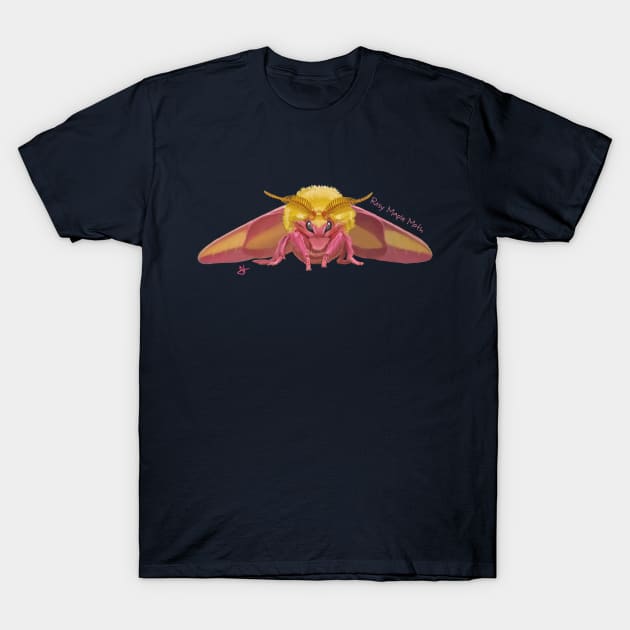 Rosy, the Maple Moth Looking at You T-Shirt by John Himmelman